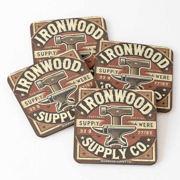 Item preview, Ironwood Supply Co Vintage Blacksmith Workshop Design designed and sold by freackly.