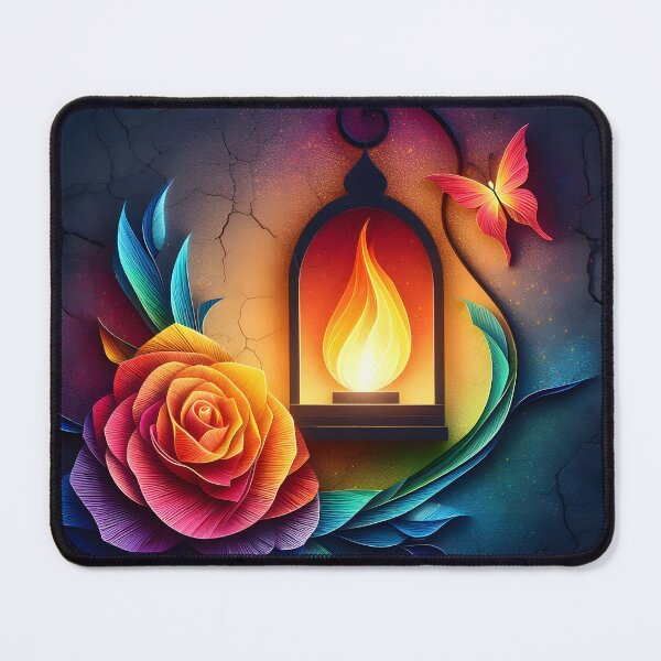 Artikelvorschau, Blume und Flamme, KI-generierte Kunst entworfen und verkauft von ACC .