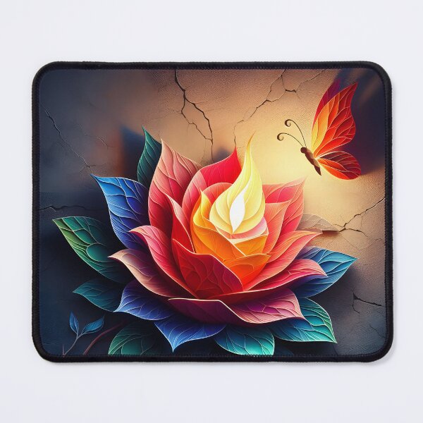 Artikelvorschau, Blume und Flamme, KI-generierte Kunst entworfen und verkauft von ACC .