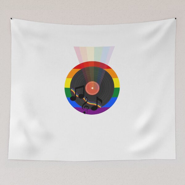 Item preview, Pride Vinyl – Rainbow Record with Musical Notes designed and sold by SukunFlowco.