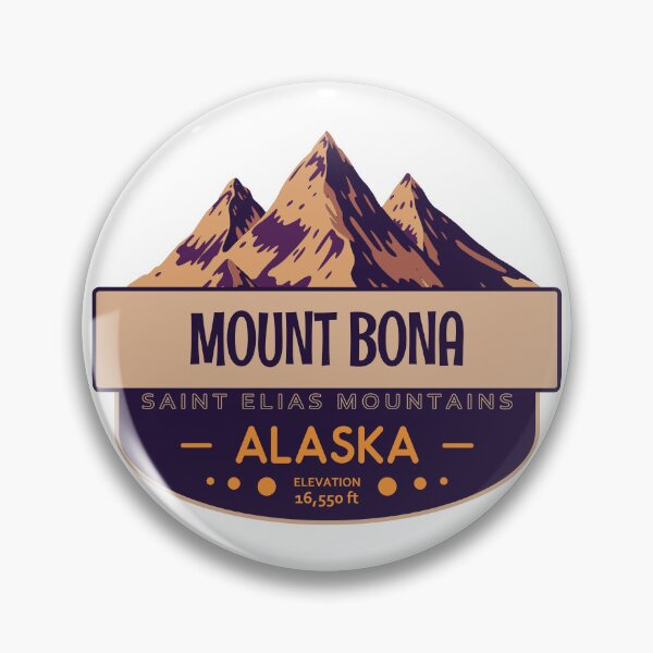 Item preview, Mount Bona, Saint Elias Mountains, Alaska, Mountain Badge designed and sold by Wanderful-roads.