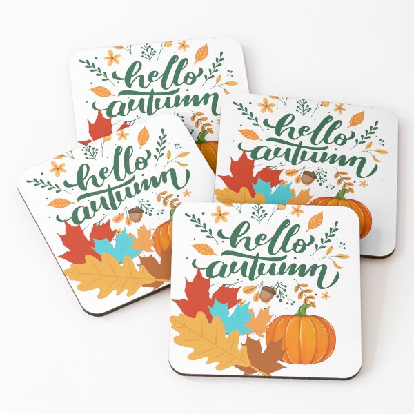 Artikelvorschau, Hallo Herbst Kürbis Saison Design | Herbstblätter & gemütliche Jahreszeit entworfen und verkauft von Estelle Printworks.