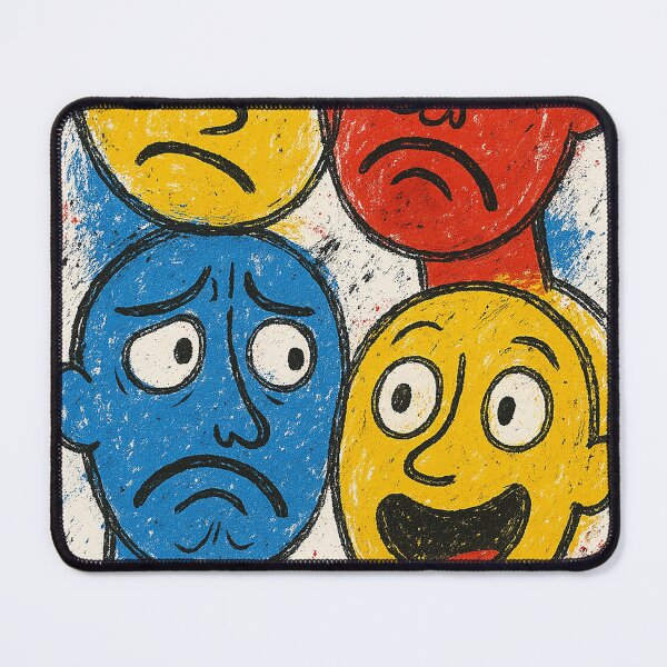 Item preview, Colorful Emotional Faces Pop Art Illustration designed and sold by weirdfishes123.