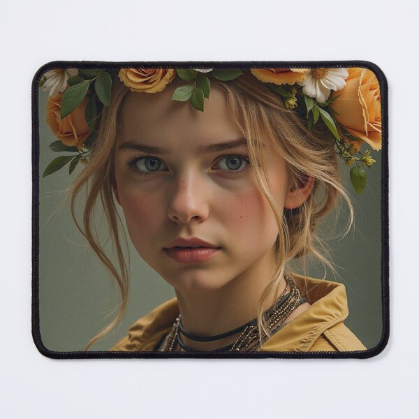 Item preview, Vintage Poster with Girl with flowers in her hair designed and sold by KALEIDOSCOPE UK.