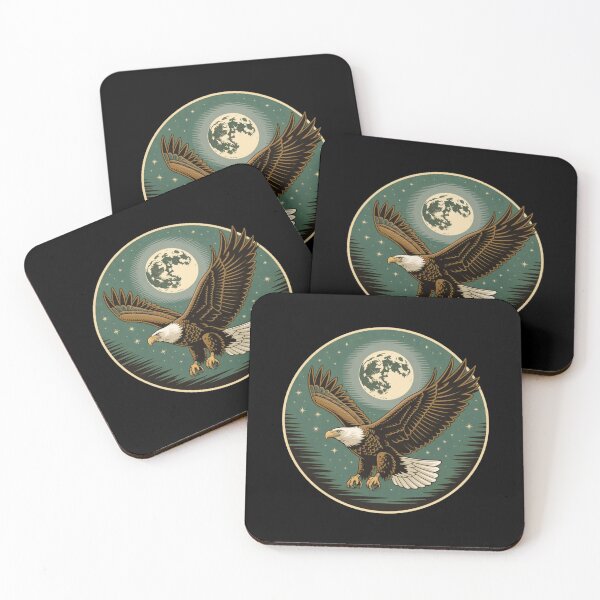Item preview,  Majestic Aquila Soaring Under Full Moon Night Sky designed and sold by e-camelleone.