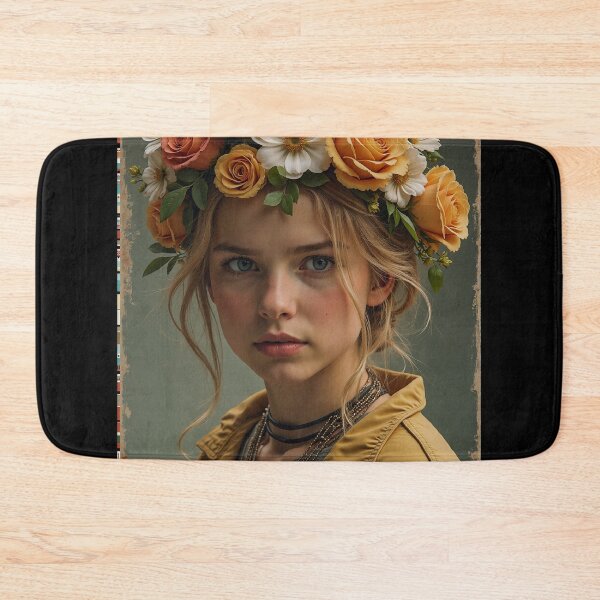 Item preview, Vintage Poster with Girl with flowers in her hair designed and sold by KALEIDOSCOPE UK.