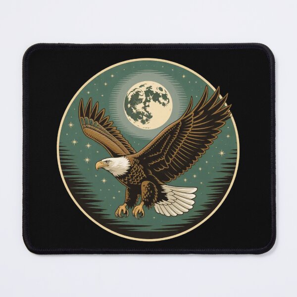 Item preview, Majestic Aquila Soaring Under Full Moon Night Sky designed and sold by e-camelleone.
