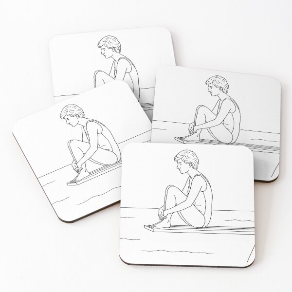 Item preview, Minimalist Line Art of Princess Diana on Yacht Diving Board – Iconic 1997 Pose designed and sold by Outlined Era.
