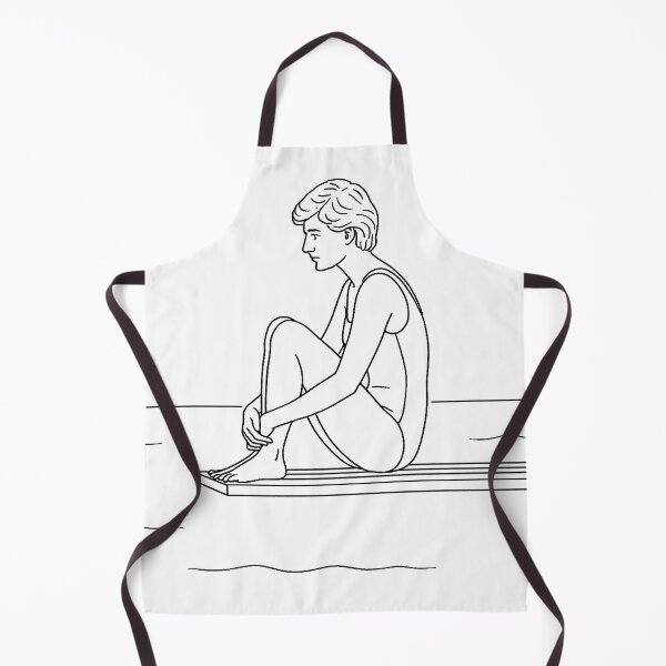 Item preview, Minimalist Line Art of Princess Diana on Yacht Diving Board – Iconic 1997 Pose designed and sold by Outlined Era.