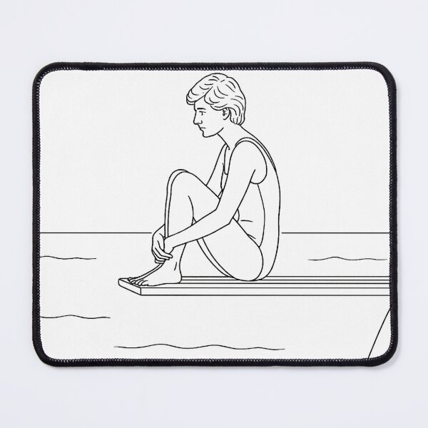 Item preview, Minimalist Line Art of Princess Diana on Yacht Diving Board – Iconic 1997 Pose designed and sold by Outlined Era.