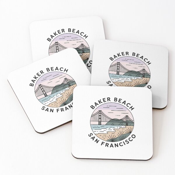 Item preview, Minimalist Baker Beach San Francisco Sticker designed and sold by Horizon Tales.
