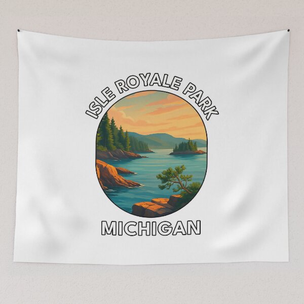 Item preview, Isle Royale National Park Michigan Travel Poster – Lake Superior Wilderness Art designed and sold by inkNext.