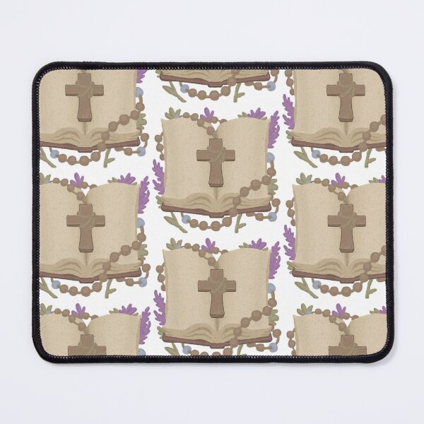 Item preview, Bible with Rosary and Flowers designed and sold by TrueVineArt.