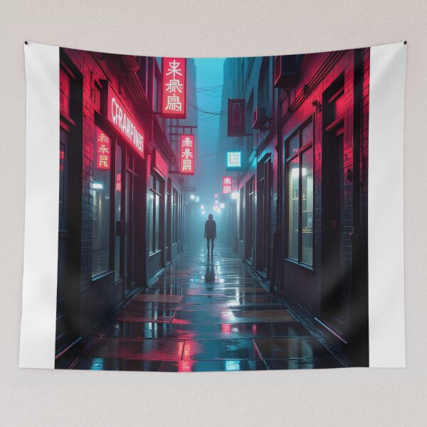 Item preview, Neon Solitude in the Cyber Alley designed and sold by oanaunciuleanu.