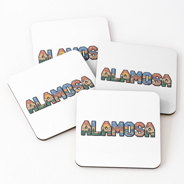 Item preview, Alamosa Pixel Art Typography – Scenic 8-Bit Letters with Mountains, Pines & Sunset designed and sold by CircinusStore.