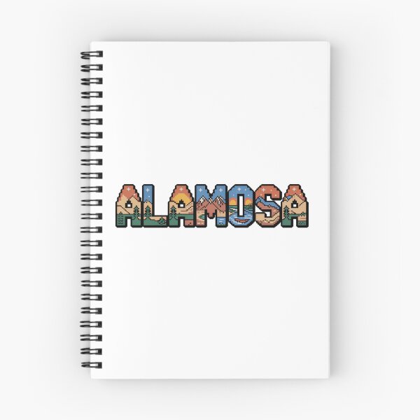Item preview, Alamosa Pixel Art Typography – Scenic 8-Bit Letters with Mountains, Pines & Sunset designed and sold by CircinusStore.