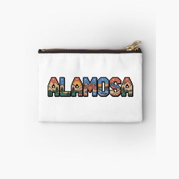 Item preview, Alamosa Pixel Art Typography – Scenic 8-Bit Letters with Mountains, Pines & Sunset designed and sold by CircinusStore.