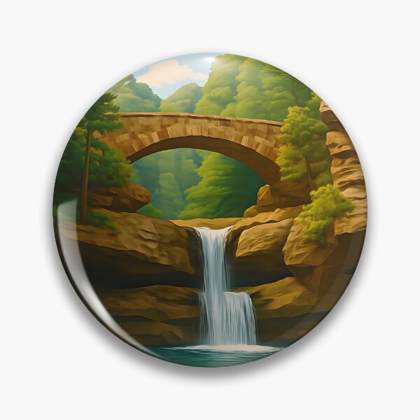 Item preview, Hocking Hills State Park Ohio Waterfalls & Forest Scenic Travel Poster designed and sold by inkNext.