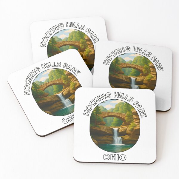 Item preview, Hocking Hills State Park Ohio Waterfalls & Forest Scenic Travel Poster designed and sold by inkNext.