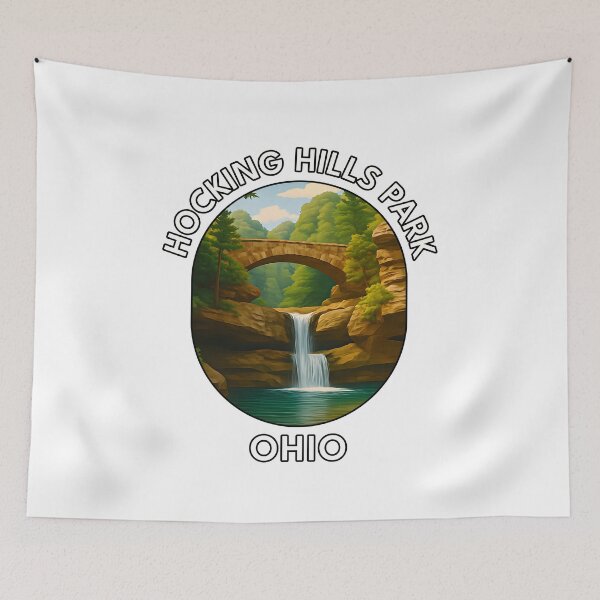 Item preview, Hocking Hills State Park Ohio Waterfalls & Forest Scenic Travel Poster designed and sold by inkNext.