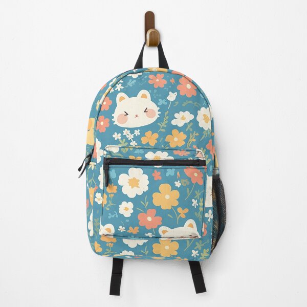 Item preview, Floral Cat Wallpaper Pattern designed and sold by Christian Weiss.