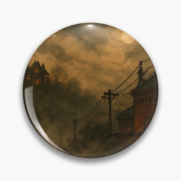 Item preview, Haunted Hill at Dusk - Victorian Gothic Factory Scene designed and sold by A Wayward Birds Production.