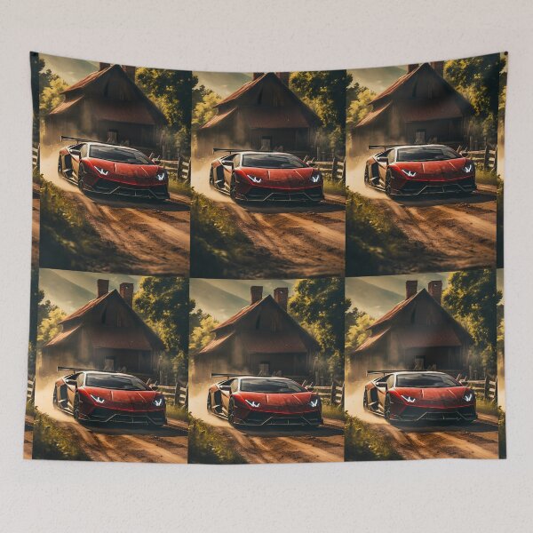 Item preview, Supercar Kicks Up Dust on Countryside Road designed and sold by RevUpDesign.