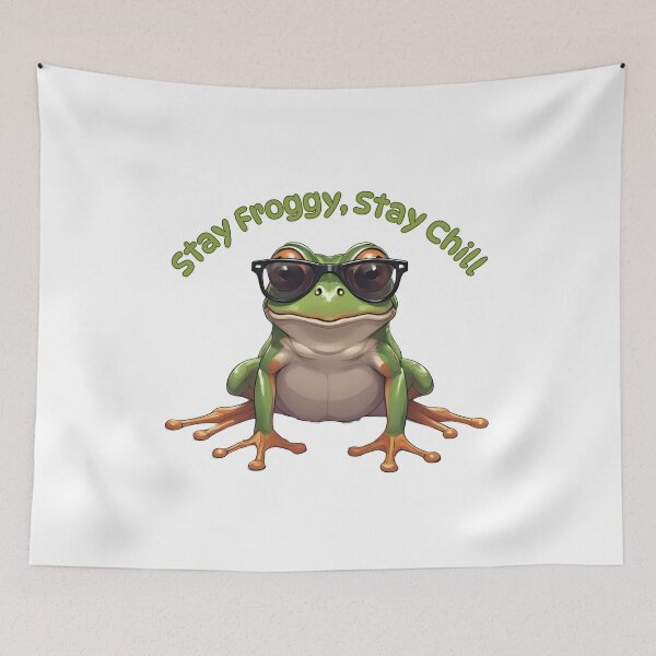 Item preview, Stay Froggy, Stay Chill – Cool Frog Vibes Illustration designed and sold by Pixel--Threads.