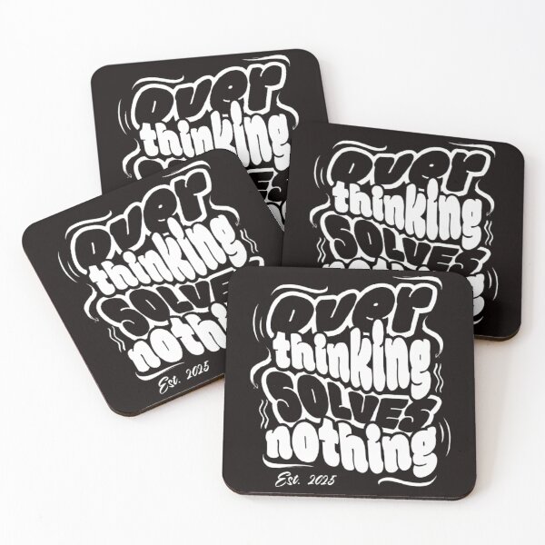 Item preview, Overthinking Solves Nothing – Retro Wavy Motivational Quote   designed and sold by The-Daily-Drape.