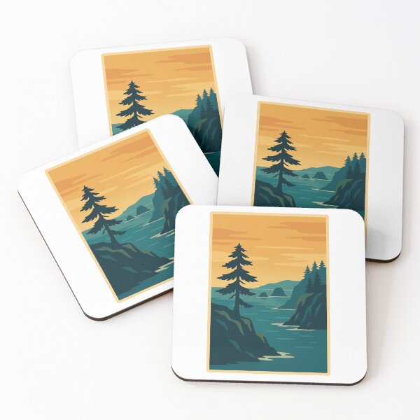 Item preview, Cape Flattery Sunset – Vintage Pacific Northwest Landscape Art designed and sold by Youssef-BM.