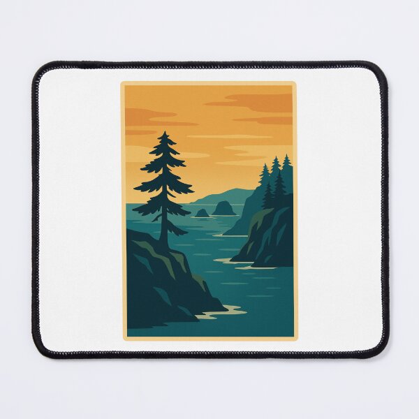 Item preview, Cape Flattery Sunset – Vintage Pacific Northwest Landscape Art designed and sold by Youssef-BM.