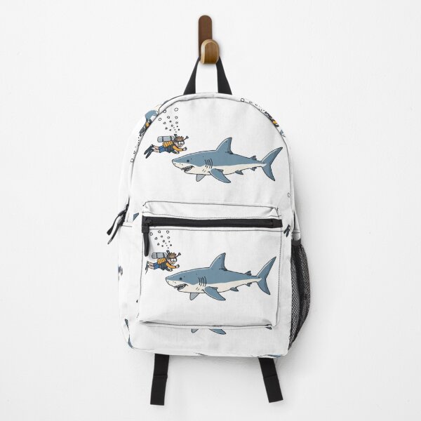 Item preview, White Shark and Diver – Underwater Design designed and sold by pixeldizajn.