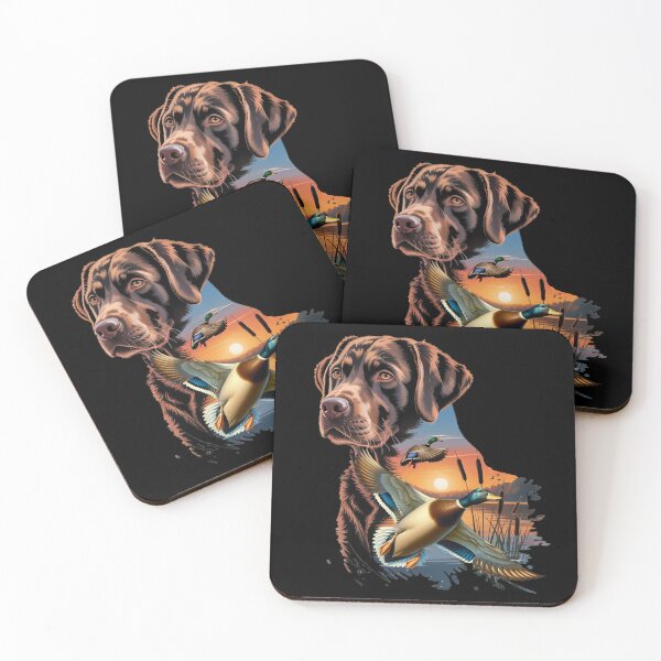Item preview, Chocolate Labrador and Ducks with Sunrise designed and sold by LifeCrush.
