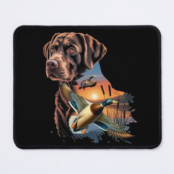 Item preview, Chocolate Labrador and Ducks with Sunrise designed and sold by LifeCrush.