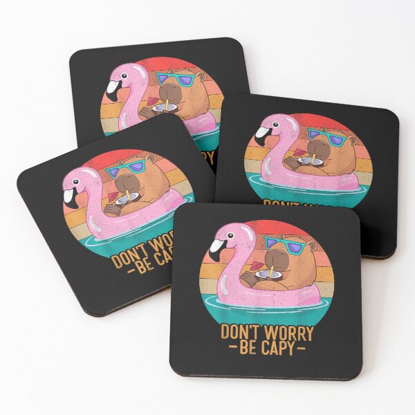 Item preview, Capybara Don't Worry Be Capy Funny Capybara Flamingo designed and sold by BASKF.