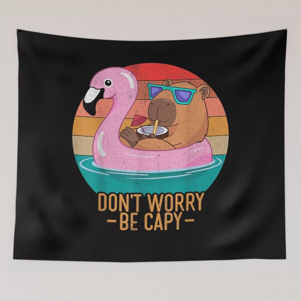 Item preview, Capybara Don't Worry Be Capy Funny Capybara Flamingo designed and sold by BASKF.