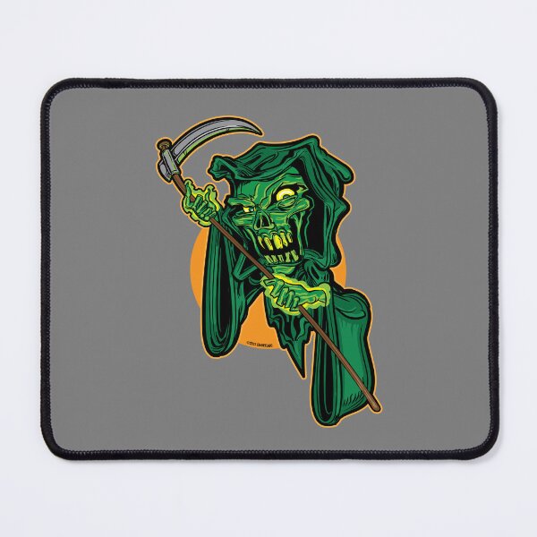 Item preview, Grim Glowing Reaper – Street Art Cartoon Death Strikes in Green designed and sold by eShirtLabs.