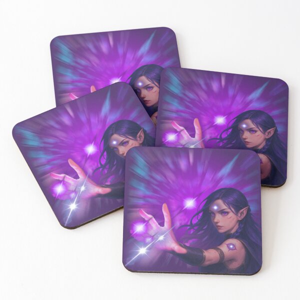 Item preview, Powerful Fantasy Sorceress with Purple Magic | Epic Anime Style Female Mage Art designed and sold by konthai.familyart.