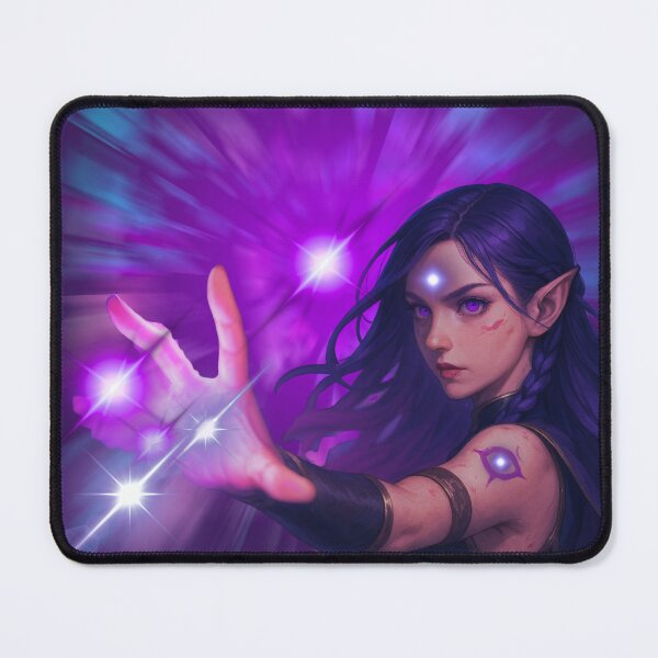Item preview, Powerful Fantasy Sorceress with Purple Magic | Epic Anime Style Female Mage Art designed and sold by konthai.familyart.