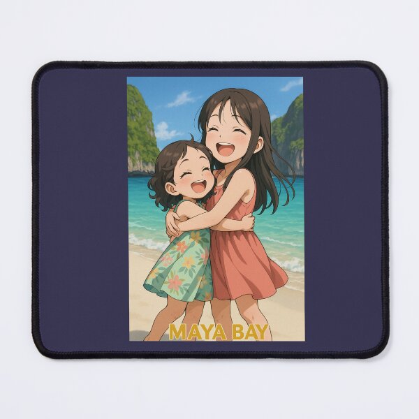 Item preview, Maya Bay Thailand – Cute Sisters Hugging on the Beach designed and sold by konthai.familyart.