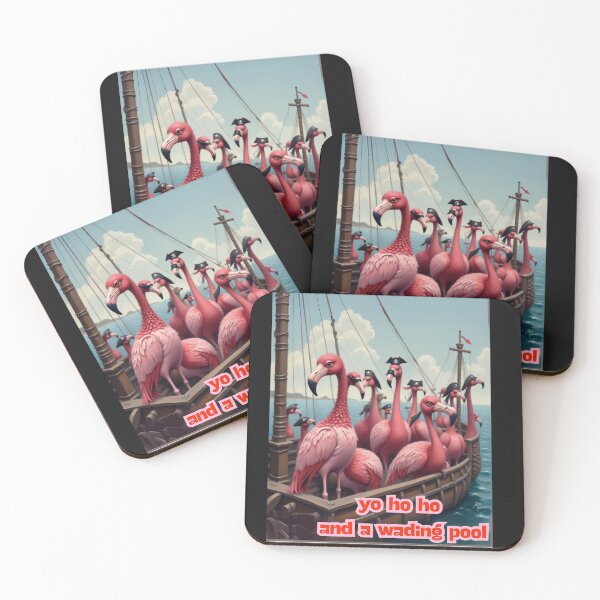 Item preview, Yo Ho Ho and a Wading Pool Funny Pirate Flamingo T-Shirt designed and sold by Estelle Printworks.