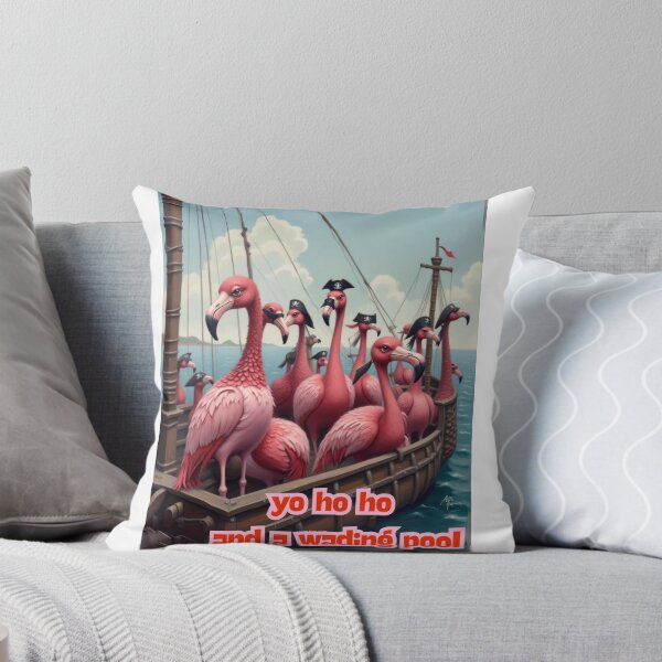 Item preview, Yo Ho Ho and a Wading Pool Funny Pirate Flamingo T-Shirt designed and sold by Estelle Printworks.