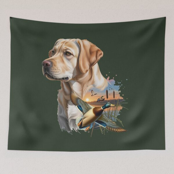 Item preview, Yellow Labrador and Flying Mallard Sunrise designed and sold by LifeCrush.