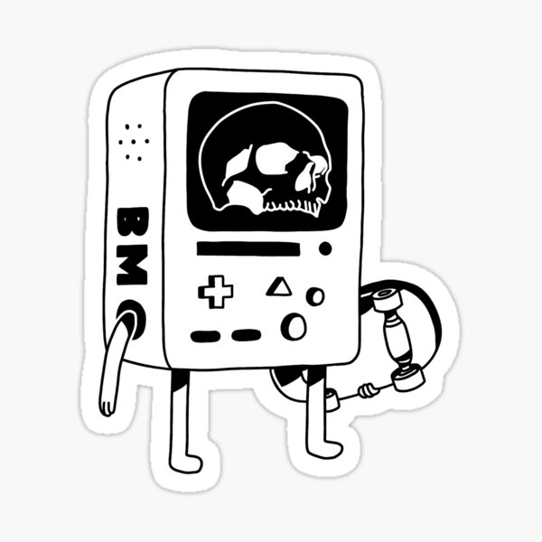 Item preview, BMO Skull Sticker designed and sold by lukeytatts.