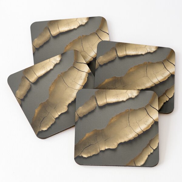 Item preview, Lifestyle Hub: Cracked Gold Leaf Pattern - Vintage Distressed Patina On Matte Black designed and sold by M&M Lifestyle Hub.
