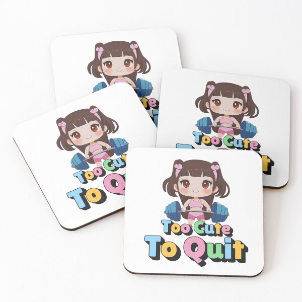Item preview, Too cute to quit anime gym cartoon designed and sold by NanaKwanDesign.