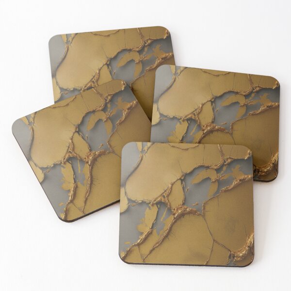 Item preview, Lifestyle Hub: Cracked Gold Leaf Pattern - Vintage Distressed Patina On Matte Black designed and sold by M&M Lifestyle Hub.