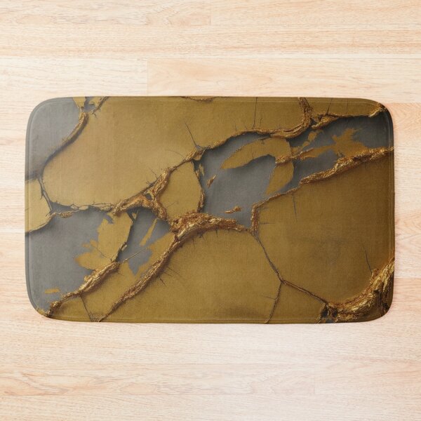 Item preview, Lifestyle Hub: Cracked Gold Leaf Pattern - Vintage Distressed Patina On Matte Black designed and sold by M&M Lifestyle Hub.