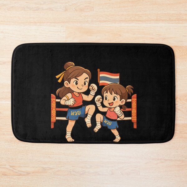 Item preview, Cute Thai Boxing Girls – Kawaii Muay Thai Kids in the Ring designed and sold by konthai.familyart.