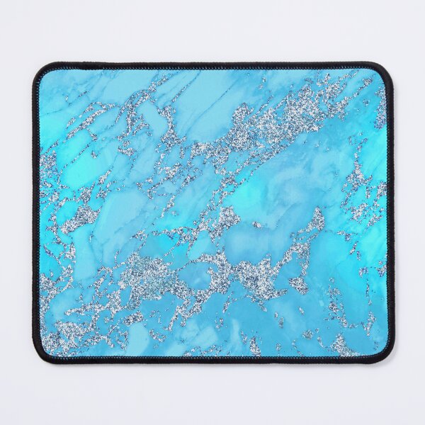 Item preview, Azure Blue Faux Marble With Silver-Colored Veins designed and sold by DEC02.